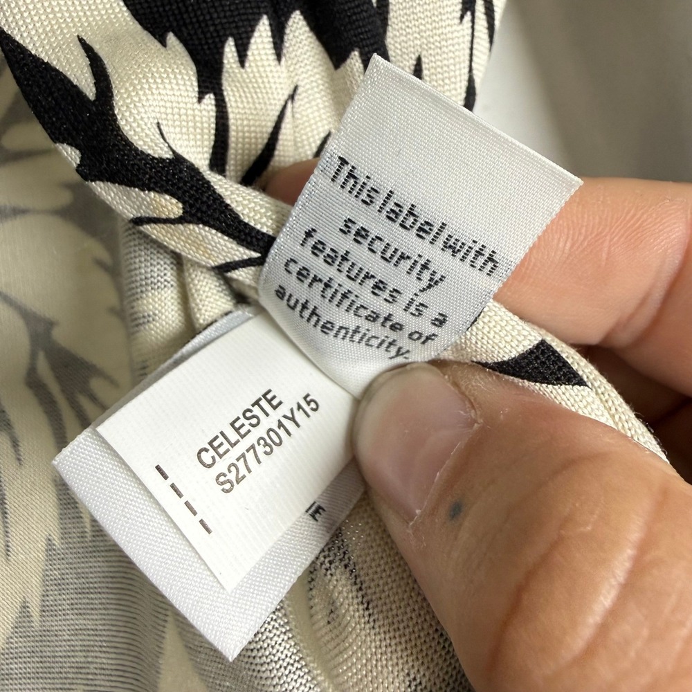 Diane von Furstenberg‎ Wrap Romper Womens 4 Black White Silk Celeste Leaf Print - Picture 13 of 14